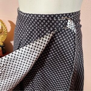 Vintage Black and White Midi Skirt